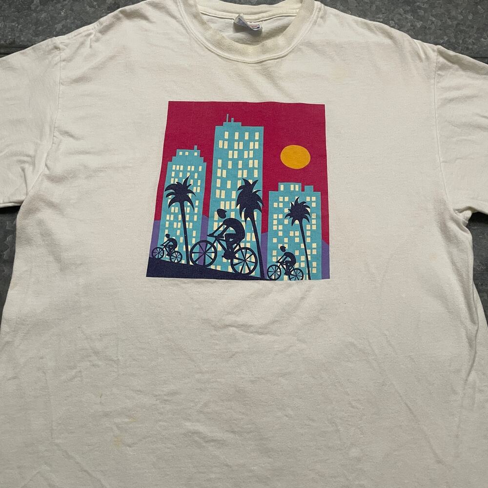 Vintage Acura LA Bike Tour Los Angeles Marathon TeenShirt Large Cycling Y2K 2004